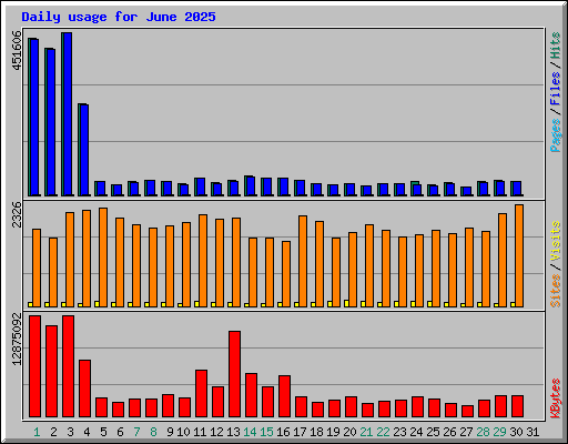 Daily usage for June 2025
