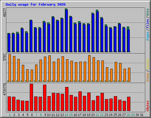Daily usage for February 2026