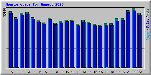 Hourly usage for August 2023