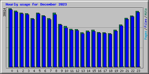 Hourly usage for December 2023