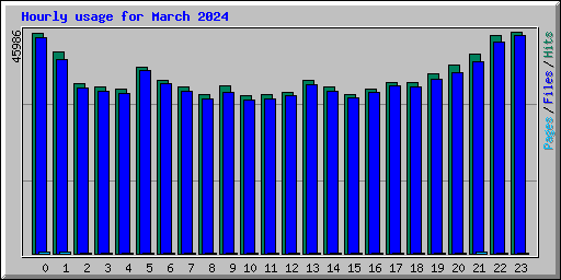 Hourly usage for March 2024