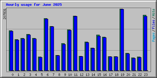 Hourly usage for June 2025